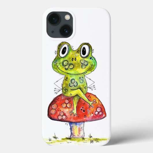 Cute Whimsical Green Frog op Toadstool Case-Mate iPhone Case (Achterkant)