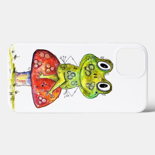 Cute Whimsical Green Frog op Toadstool Case-Mate iPhone Case (Achterkant (horizontaal))