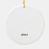 Cute Whimsical Green Frog op Toadstool Keramisch Ornament (Achterkant)