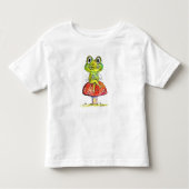 Cute Whimsical Green Frog op Toadstool Kinder Shirts (Voorkant)