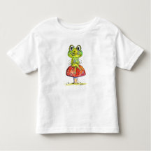 Cute Whimsical Green Frog op Toadstool