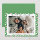 Cute Whimsical Green Lila Shapes Custom Photo Feestdagenkaart (Voorkant / Achterkant)