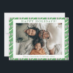 Cute Whimsical Groen Lila Vormen Aangepaste Foto Feestdagenkaart<br><div class="desc">Cute Whimsical Groen en Lila Vormen Aangepaste Foto Kerstkaart</div>