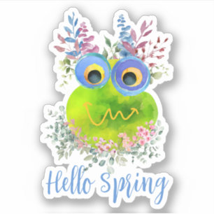 Cute Whimsical Hallo Spring Sticker