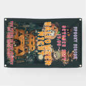 Cute Whimsical Halloween Night Outdoor Spandoek (Horizontaal)