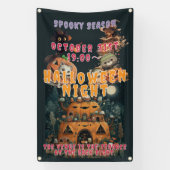 Cute Whimsical Halloween Night Outdoor Spandoek (Verticaal)