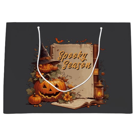 Cute Whimsical Halloween Spooky Season Black Groot Cadeauzakje (Voorkant)