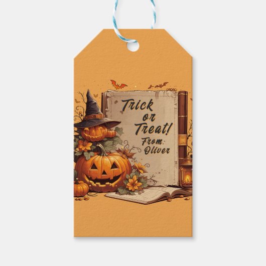 Cute Whimsical Halloween Spooky Season Custom  Cadeaulabel (Voorkant)