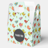 Cute Whimsical Hand Drawn Birds Pattern Bedankdoosjes (Geopend)