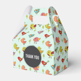 Cute Whimsical Hand Drawn Birds Pattern Bedankdoosjes