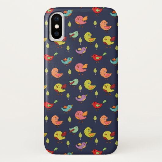 Cute Whimsical Hand Drawn Birds Pattern Case-Mate iPhone Case (Achterkant)