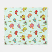 Cute Whimsical Hand Drawn Birds Pattern Fleece Deken (Voorkant (Horizontaal))