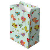 Cute Whimsical Hand Drawn Birds Pattern Medium Cadeauzakje (Voorkant Gekanteld)