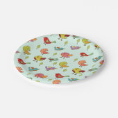 Cute Whimsical Hand Drawn Birds Pattern Papieren Bordje (Gekanteld)