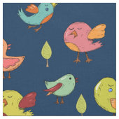 Cute Whimsical Hand Drawn Birds Pattern Stof (Close Up)