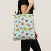 Cute Whimsical Hand Drawn Birds Pattern Tote Bag (Dichtbij)