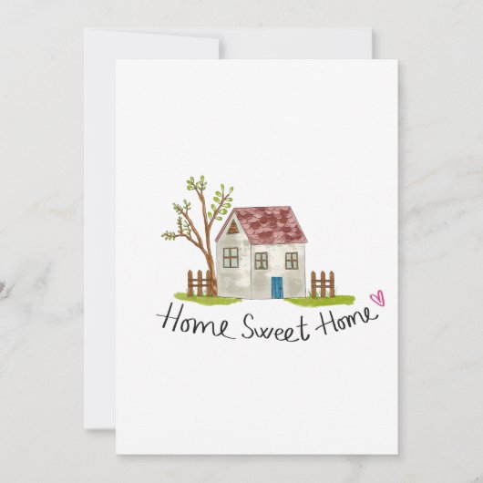 Cute Whimsical Hand-drawn Home Sweet Home Kaart (Voorkant)