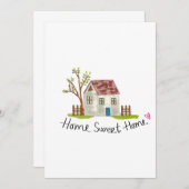 Cute Whimsical Hand-drawn Home Sweet Home Kaart (Voorkant / Achterkant)