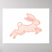 Cute & Whimsical Hand-Drawn Rabbit Nursery Art Poster (Voorkant)