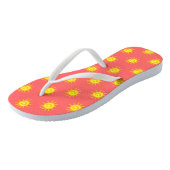 Cute Whimsical Happy Face Sun Coral Teenslippers (Schuin)