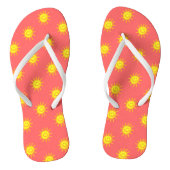 Cute Whimsical Happy Face Sun Coral Teenslippers (Voetbed)
