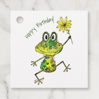 Cute Whimsical Happy Frog Bedankjes Labels