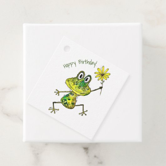 Cute Whimsical Happy Frog Bedankjes Labels (In situ)