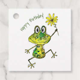 Cute Whimsical Happy Frog Bedankjes Labels