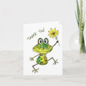 Cute Whimsical Happy Frog Bedankkaart (Voorkant)