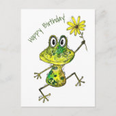 Cute Whimsical Happy Frog Briefkaart (Voorkant)