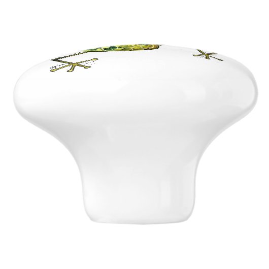 Cute Whimsical Happy Frog Keramische Knop (Zijkant)