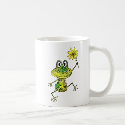 Cute Whimsical Happy Frog Koffiemok (Rechts)