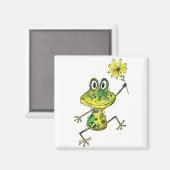Cute Whimsical Happy Frog Magneet (Voorkant / Achterkant)