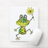 Cute Whimsical Happy Frog Muismat (Met muis)
