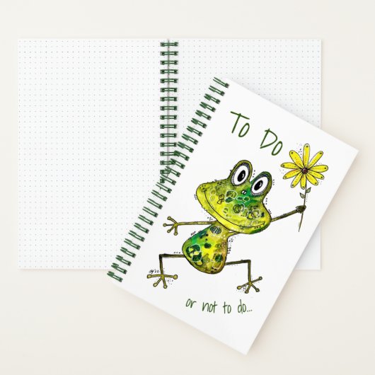 Cute Whimsical Happy Frog Notitieboek (Binnen)