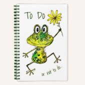 Cute Whimsical Happy Frog Notitieboek (Voorkant)