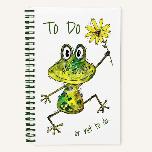 Cute Whimsical Happy Frog Notitieboek (Voorkant)