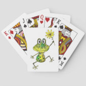 Cute Whimsical Happy Frog Pokerkaarten (Achterkant)