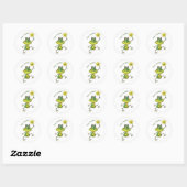 Cute Whimsical Happy Frog Ronde Sticker (Vel)