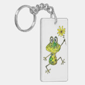 Cute Whimsical Happy Frog Sleutelhanger (Voorkant Links)