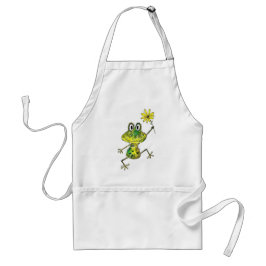 Cute Whimsical Happy Frog Standaard Schort