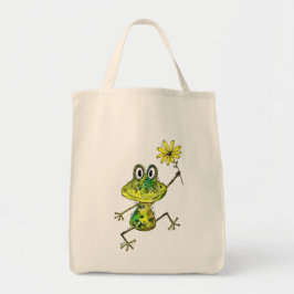 Cute Whimsical Happy Frog Tote Bag