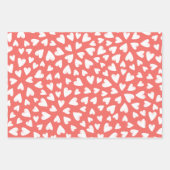 Cute Whimsical Hearts Flowers Pattern Blue Inpakpapier Vel (Voorkant 3)