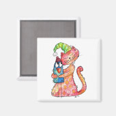 Cute Whimsical houdt van Bird Magnet (Voorkant / Achterkant)