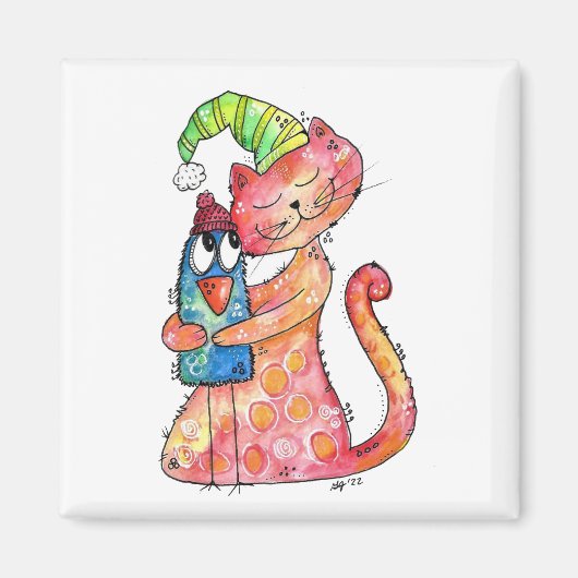 Cute Whimsical houdt van Bird Magnet (Voorkant)