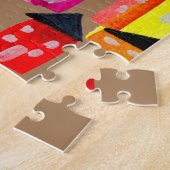 Cute whimsical houses waterverf jigzaagpuzzel legpuzzel (Zijkant)