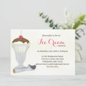 Cute Whimsical Ice Cream Social Waterverf QR Code Kaart (Staand voorkant)