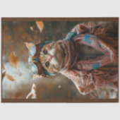 Cute Whimsical Kat Steampunk Bril S5 Decoupage Tissuepapier (Voorkant)
