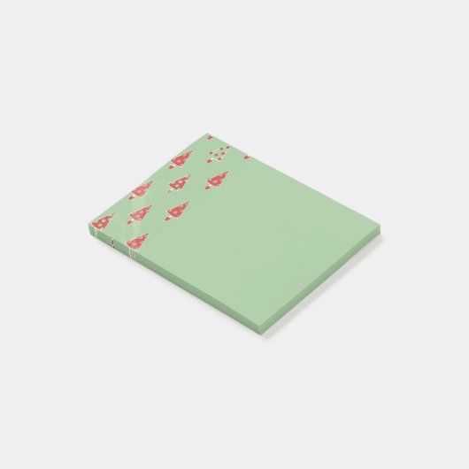 Cute Whimsical-kerstboompatroon Post-it® Notes (Schuin)