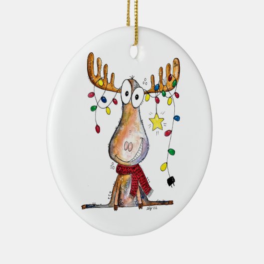 Cute Whimsical-kerstmis Keramisch Ornament (Rechts)